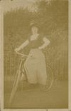 CARTE PHOTO Liverpool Femme a bicyclette Velo Cycle 