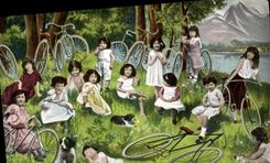 CPA Fantaisie Enfants VElo cycle 