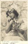 VINTAGE POSTCARD Fantasy Woman the violet