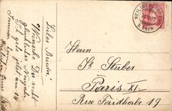 VINTAGE POSTCARD Prosit Neujahr Canon Militaria