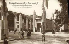 VINTAGE POSTCARD Fair of Decorative Arts the Gate of Honor of Brandt