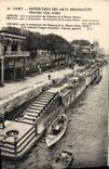 VINTAGE POSTCARD Paris Fair Of Decorative Arts Barges Paul Poiret
