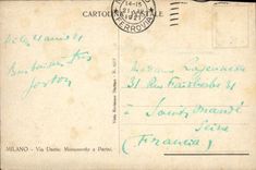 VINTAGE POSTCARD Milano Via Dante Monumento has Parini