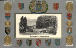 VINTAGE POSTCARD Rotterdam Eendrachtsweg Lion