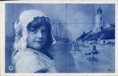 CPA Fantaisie Enfant Moulin a vent