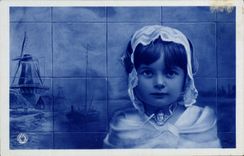 CPA Fantaisie Enfant Moulin a vent