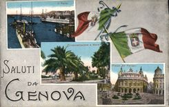 VINTAGE POSTCARD Genova Saluti