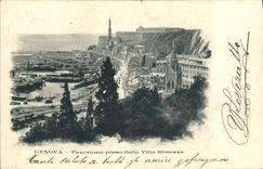VINTAGE POSTCARD Genova Panorama Preso Paved Rosazza Villa