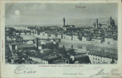 El preso dal del panorama de Firenze de la POSTAL de la VENDIMIA monta la cerveza inglesa de Croce