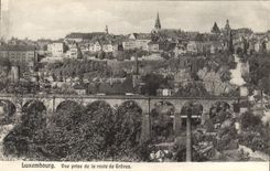 VINTAGE POSTCARD Luxembourg Seen from of the Road of Truces