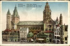VINTAGE POSTCARD Mainz Dom Vom Westen