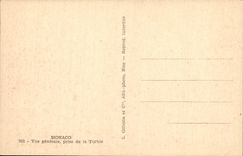 VINTAGE POSTCARD Monaco the Casino View of Turbie