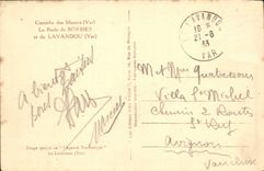 VINTAGE POSTCARD Roads of Bormes and Lavandou