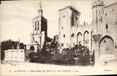 POSTAL Avignon de la VENDIMIA nuestro Deme de Doms y de la torre de Campana