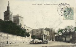 POSTAL Avignon de la VENDIMIA el paladar de los papas de Notre Dame de Doms