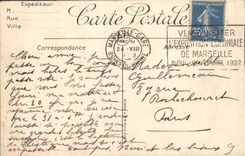 POSTAL Marsella de la VENDIMIA la cornisa y la vista hacia la playa