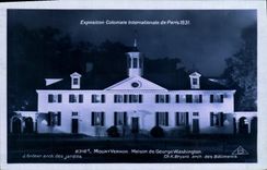 VINTAGE POSTCARD Exposiition Colonial International of Paris 1931 Mount Vernon House of George Washington