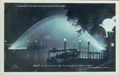 VINTAGE POSTCARD Exposiition Colonial International of Paris 1931 La footbridge of the palms and the water points