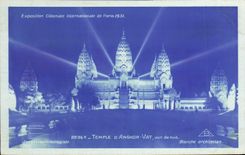 CPA Exposition Coloniale Internationale de Paris 1931 Temple d'Angkor Vat vued e nuit