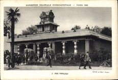 VINTAGE POSTCARD Fair Colonial International Of Paris 1931 French India Elephant