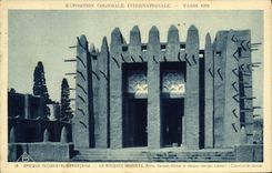 VINTAGE POSTCARD Fair Colonial International Of Paris 1931 Western Africa French indigenous Mosque