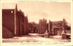 CPA Exposition Coloniale Internationale Paris 1931 Reconstitution du village indigene Les tapis ivorier orfevre