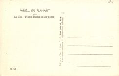 POSTAL MODERNA París mientras que da un paseo el ISCED Notre Dame y puentes