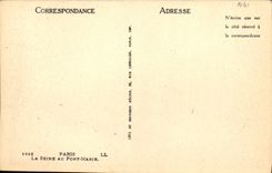 POSTAL París de la VENDIMIA el Seine con el puente de Marie