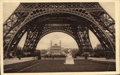 VINTAGE POSTCARD Paris Trocadero Taken Under the Eiffel Tower