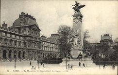 CPA Paris Le Monument De Gambetta Et Le Louvre