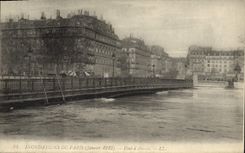VINTAGE POSTCARD Floods Of Paris Bridge of Arcole
