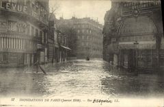 VINTAGE POSTCARD Floods Of Paris Street Pasquier