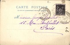 VINTAGE POSTCARD World Fair Of 1900 the Old man Paris Boutiquieres of the district Renaissance
