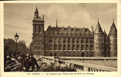 CPA Paris Le Marche Aux Fleurs Sur Le Pont Au Change