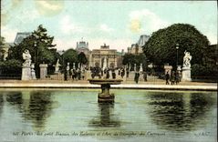 VINTAGE POSTCARD Paris the Small Basin Of Tileries And Arc de Triomphe Of the Carousel
