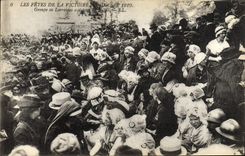 VINTAGE POSTCARD the Festivals Of the Victoire July 14th, 1919 Groups the Lorraine ones attending the Militaria procession
