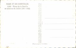 MODERN CARD Paris And Its Wonders Place Bastille And Column Of July 1831 1840