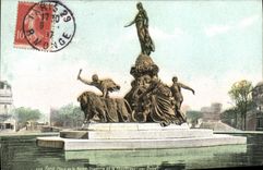 VINTAGE POSTCARD Paris Places Triumph Of the Republic Lion