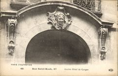 VINTAGE POSTCARD Paris d' Autrefois Street Roch Saint Old Hotel De Gargan