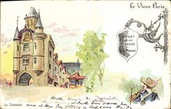 CPA Le Vieux Paris Le Chatelet Magasins du Bon Marche Mousquetaire 