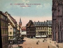 La POSTAL Estrasburgo de la VENDIMIA coloca la catedral