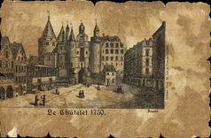VINTAGE POSTCARD Chatelet 1750 Paris