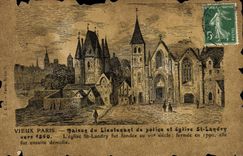 VINTAGE POSTCARD Old Paris House Of Lieutenant De Police And Church St Landry about 1540