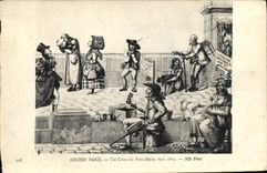 VINTAGE POSTCARD Old Paris a Corner Of the New Bridge Towards 1805 Folklore