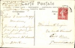 POSTAL París vieja de la VENDIMIA una esquina del nuevo puente hacia el folklore 1805