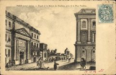 VINTAGE POSTCARD Paris Frontage Of the House Of Feuillans Taken Of the Vendome Place