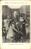 VINTAGE POSTCARD Manners And Habits Of Old Paris Small Fruitiere Time louis XVIII
