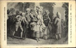 VINTAGE POSTCARD Manners And Habits Of Old Paris Beaule Of Small Be worth Hall in 1780