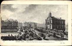 VINTAGE POSTCARD Old Paris Above Of the Bridge New And Seen Of Samaritaine in 1777