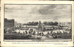 VINTAGE POSTCARD Old Paris Panorama Of the Place Louis XV in 1770 Currently Place Of the Harmony